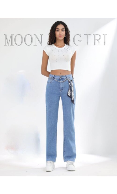 Kõrge pihaga naiste teksapüksid L-4XL